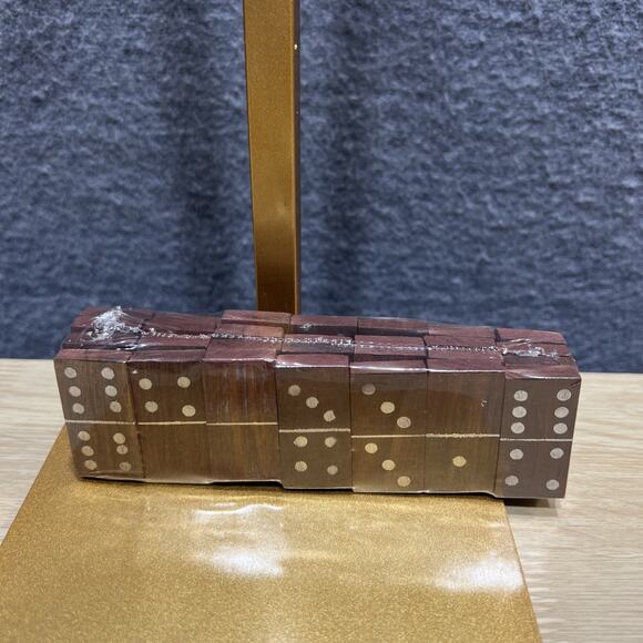 Vintage Uniquely C. Wooden Domino & Dice Cards Set in Decorative Wooden Box, - Picture 5 of 11